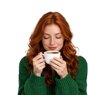 Девушка с чашкой кофе